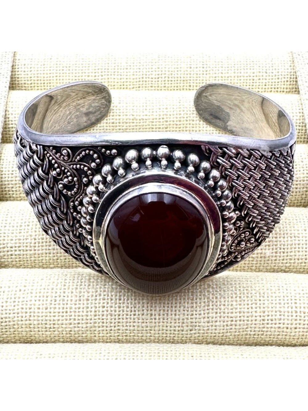 Suarti Bracelet Carnelian Sterling Silver 78 Gram Indonesian
